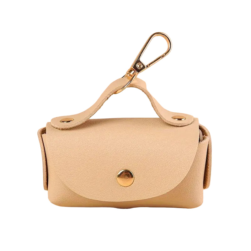 Portable Dog Waste Bag Dispenser with Leather Clip