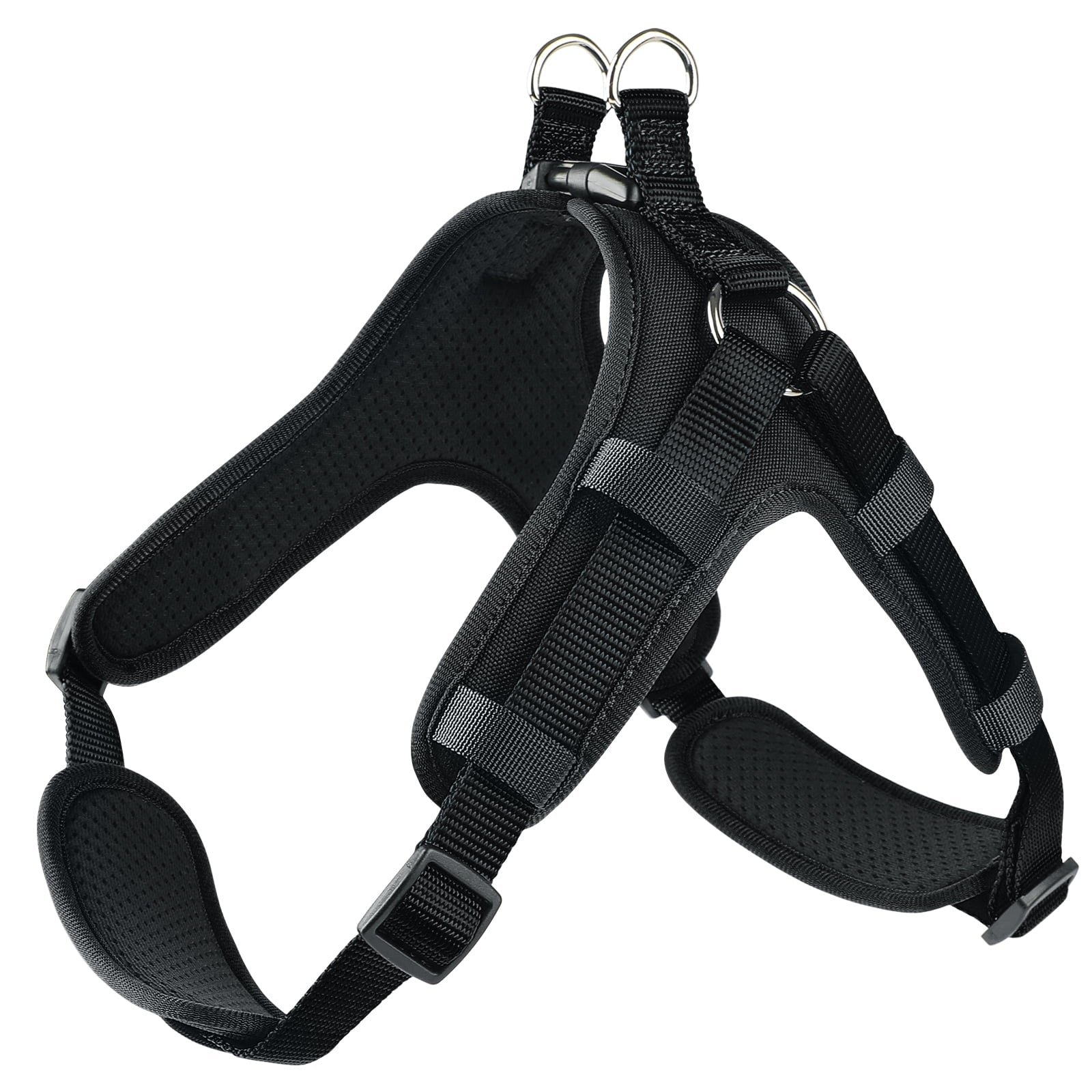 No Pull Dog Harness, Easy Walk Dog Harness,Mesh Breathable Padded Dog Vest Harness Step-In No Choke Adjustable Dog Harness for Small Medium Large Dogs - Black S