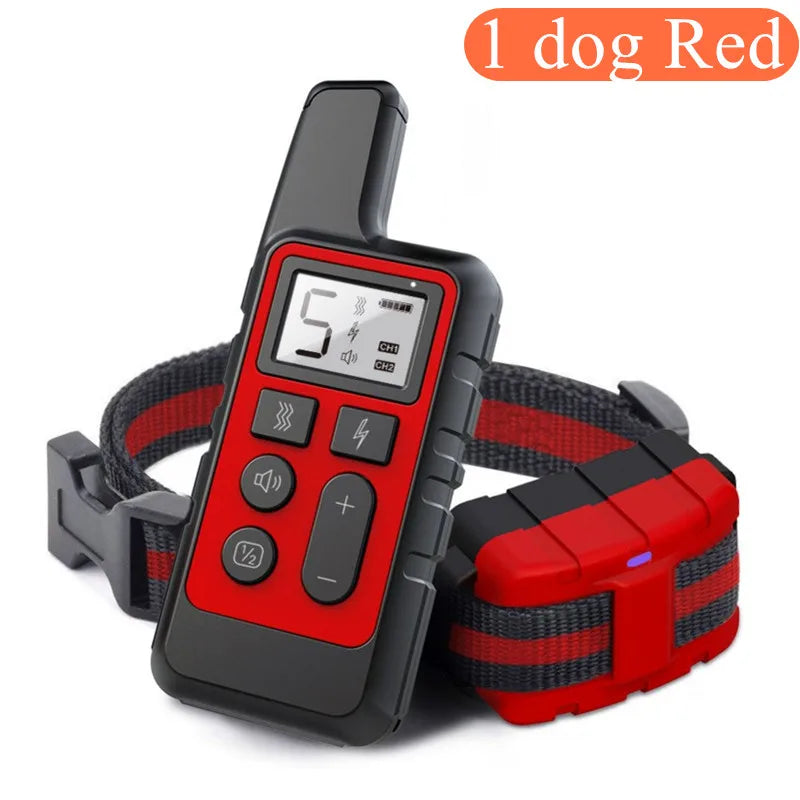 500M Electric Dog Training Collar Waterproof Pet Remote Control Rechargeable Training Dogs Collars with Shock Vibration Sound