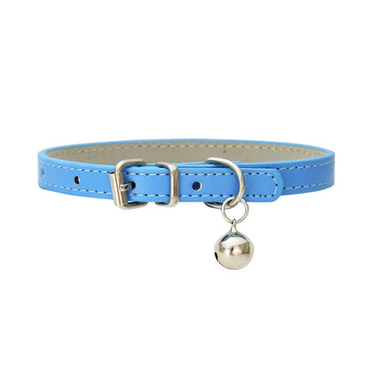 Adjustable PU Leather Cat Collar - Durable, Stylish Pet Collar with Metal Buckle, Soft Padded Design for Small Dogs and Cats -
