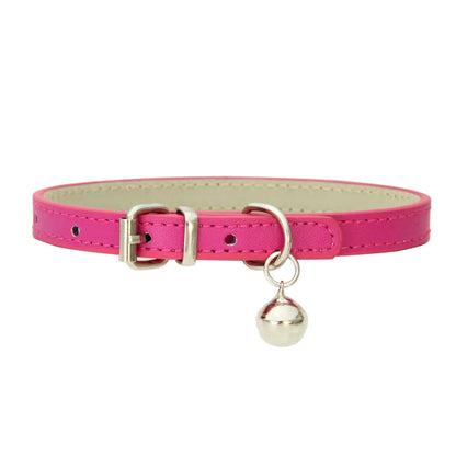 Adjustable PU Leather Cat Collar - Durable, Stylish Pet Collar with Metal Buckle, Soft Padded Design for Small Dogs and Cats -