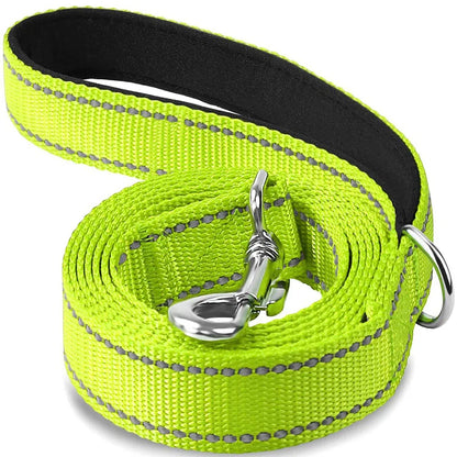 Premium Reflective Pet Walking Leash – Durable Nylon Training Lead with Comfort Grip