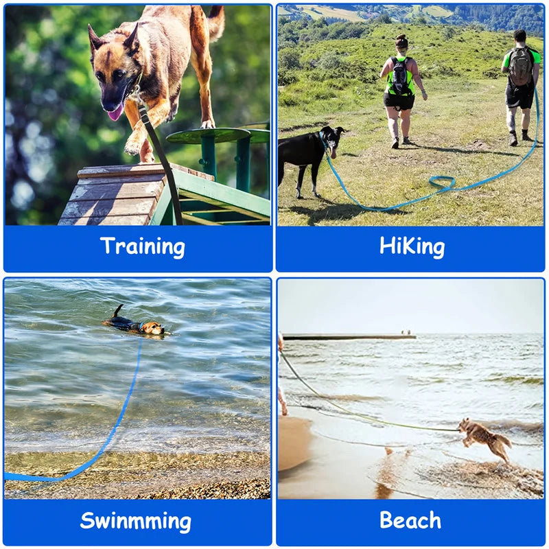 Heavy-Duty Extended Dog Leash | Anti-Tangle Nylon Outdoor Tracking & Recall Lead