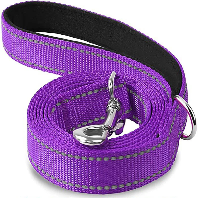 Premium Reflective Pet Walking Leash – Durable Nylon Training Lead with Comfort Grip