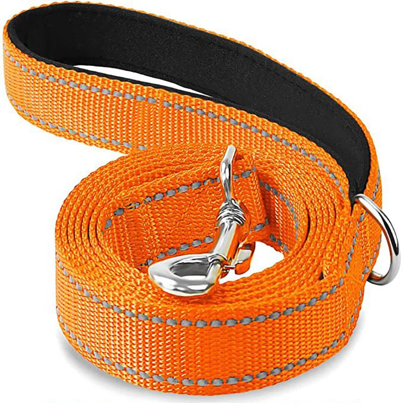 Premium Reflective Pet Walking Leash – Durable Nylon Training Lead with Comfort Grip