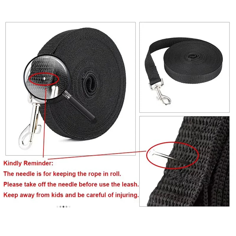 Heavy-Duty Extended Dog Leash | Anti-Tangle Nylon Outdoor Tracking & Recall Lead