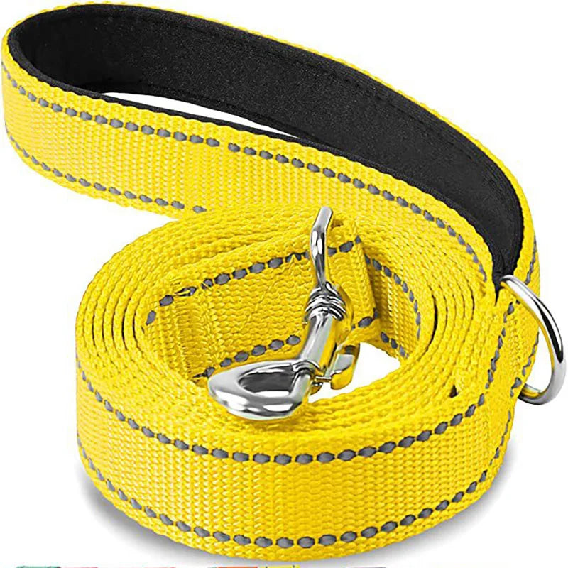 Premium Reflective Pet Walking Leash – Durable Nylon Training Lead with Comfort Grip
