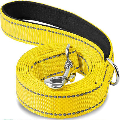 Premium Reflective Pet Walking Leash – Durable Nylon Training Lead with Comfort Grip