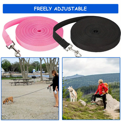 Heavy-Duty Extended Dog Leash | Anti-Tangle Nylon Outdoor Tracking & Recall Lead