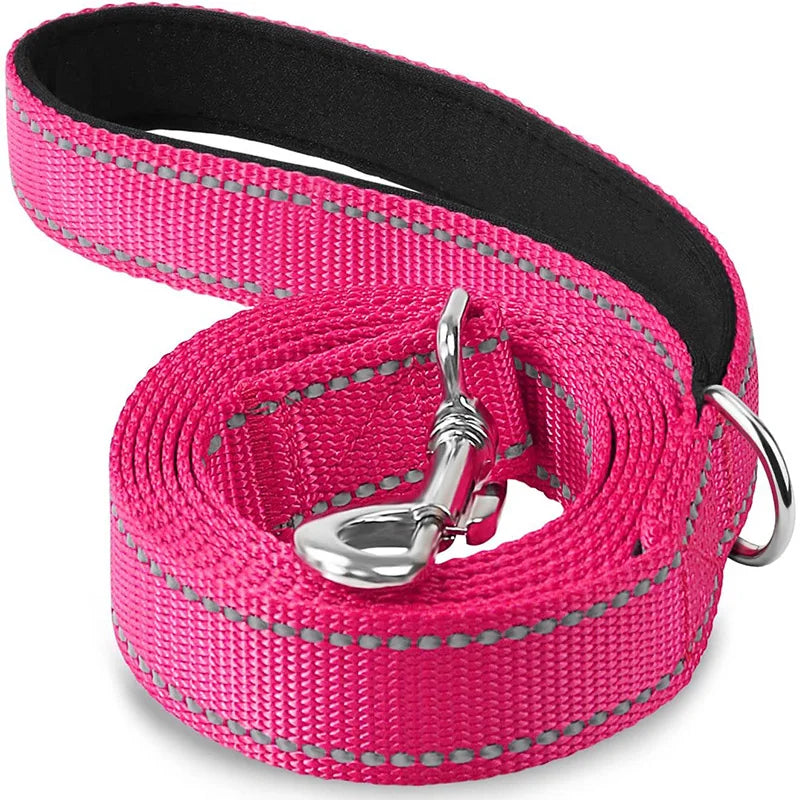 Premium Reflective Pet Walking Leash – Durable Nylon Training Lead with Comfort Grip