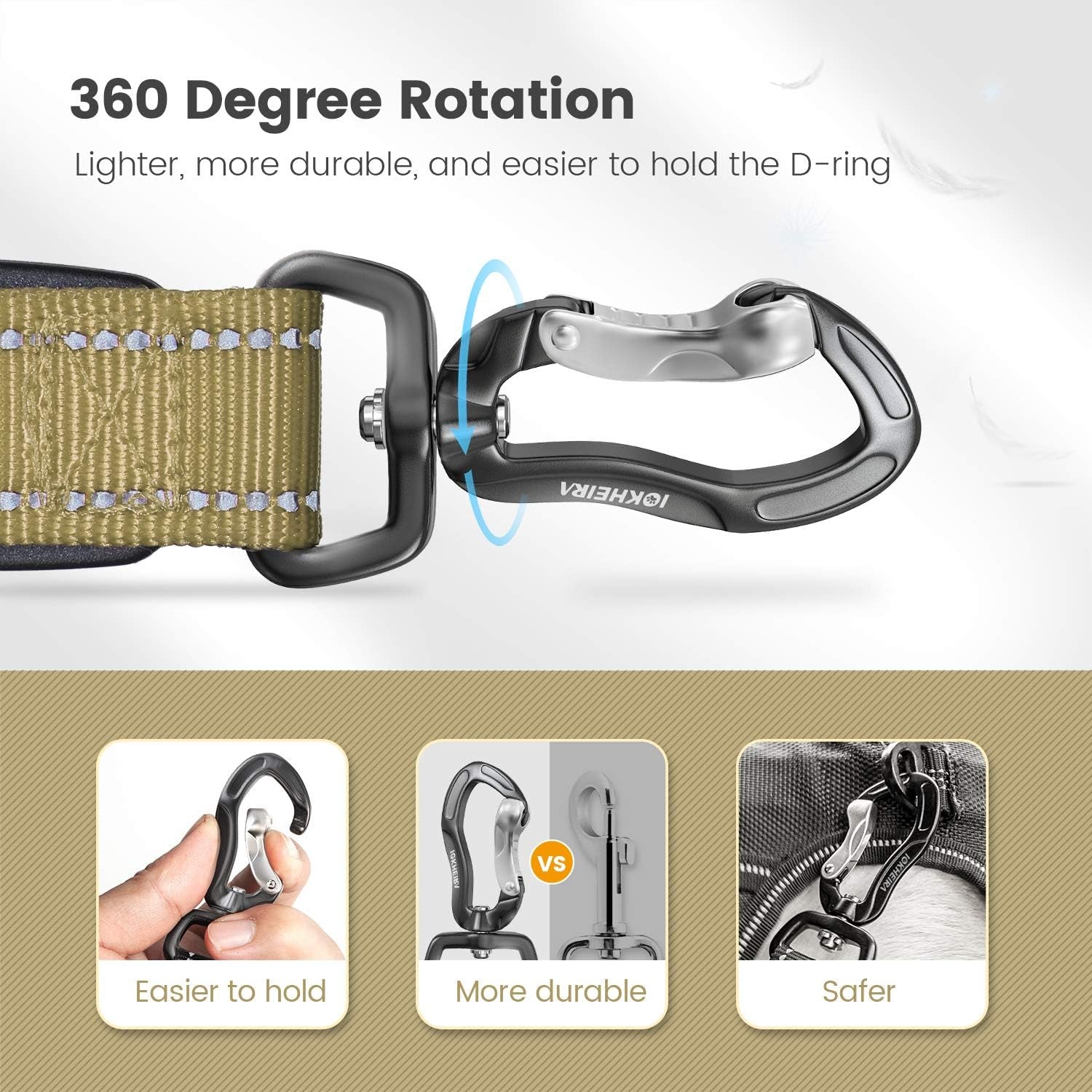 Multifunctional Dog Leash - 4-6 FT Strong Bungee, Car Seatbelt Compatible, Army Green