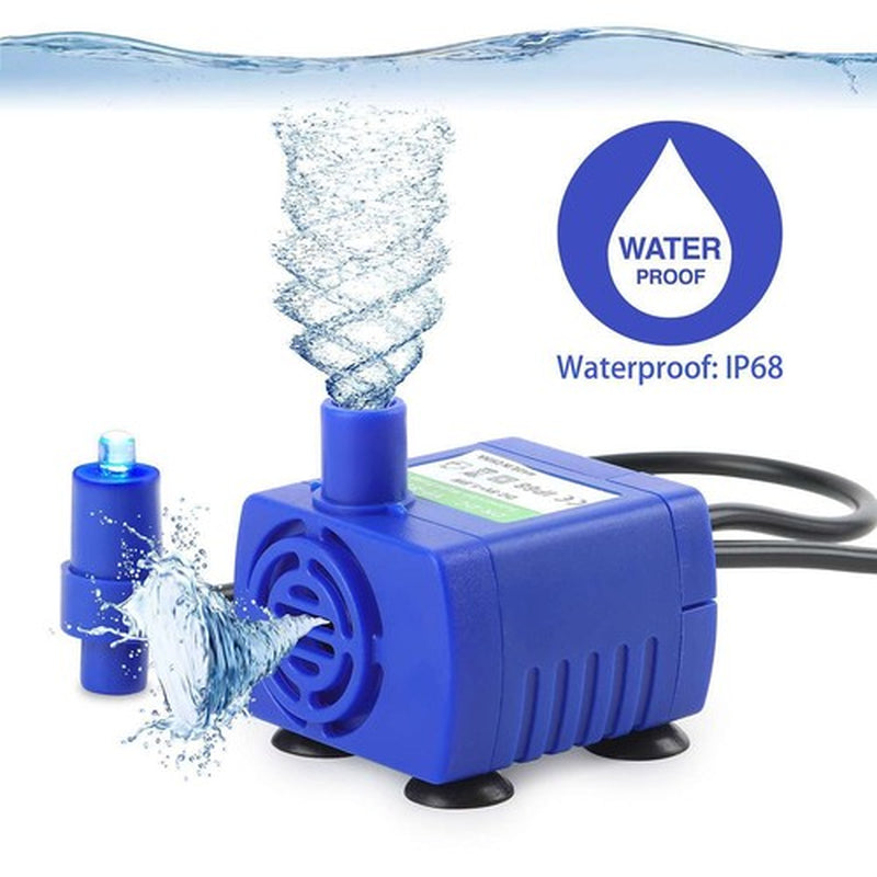 Pet Water Dispenser Pump USB Rechargeable LED Light Cat Drinking Fountain Motor