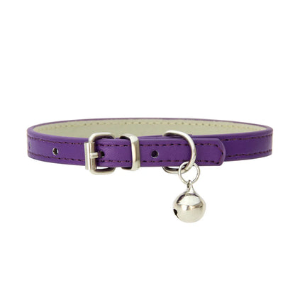 Adjustable PU Leather Cat Collar - Durable, Stylish Pet Collar with Metal Buckle, Soft Padded Design for Small Dogs and Cats -