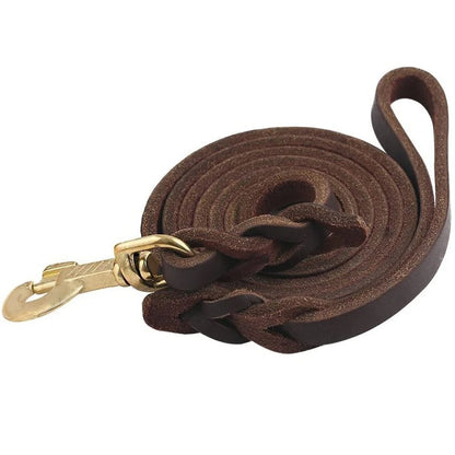 Heavy Duty Leather Dog Leash for Large Dogs German Shepherd Pitbull