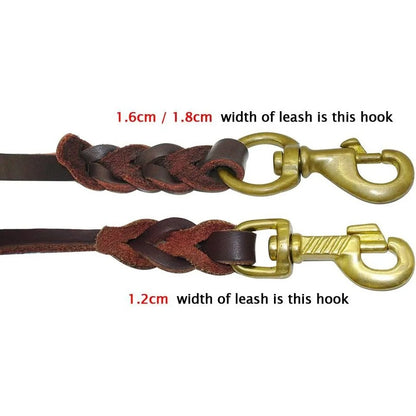 Heavy Duty Leather Dog Leash for Large Dogs German Shepherd Pitbull