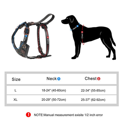 Premium Genuine Leather Dog Harness for Large Dogs Durable Heavy Duty Control Vest for German Shepherd, Pitbull & Big Breeds