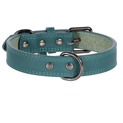 Heavy Duty Genuine Leather Dog Collar for Large Breeds