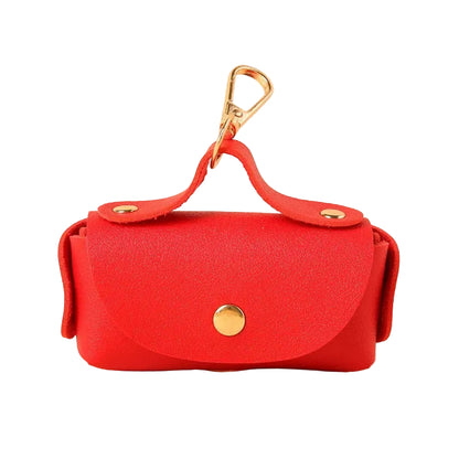 Portable Dog Waste Bag Dispenser with Leather Clip
