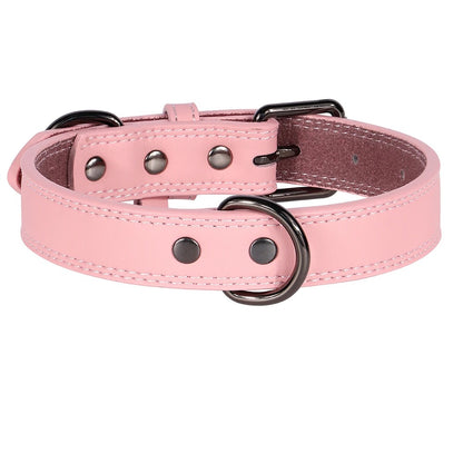Heavy Duty Genuine Leather Dog Collar for Large Breeds