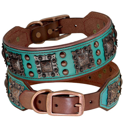 Premium Spiked Leather Dog Collar for Pitbulls & Bulldogs