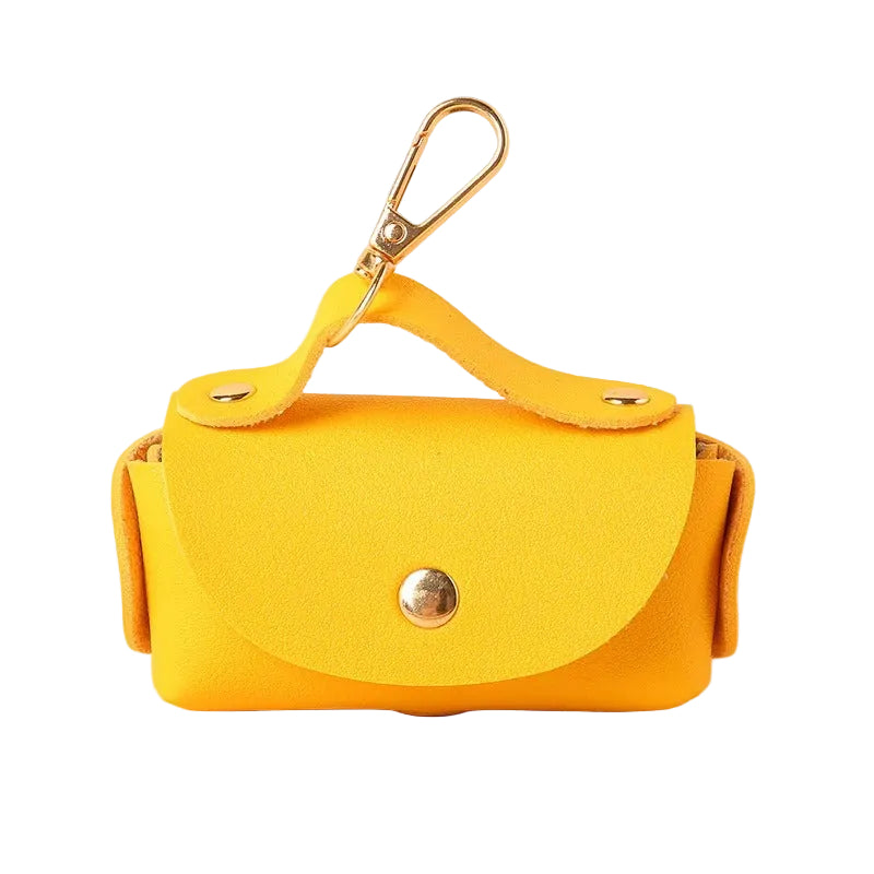Portable Dog Waste Bag Dispenser with Leather Clip