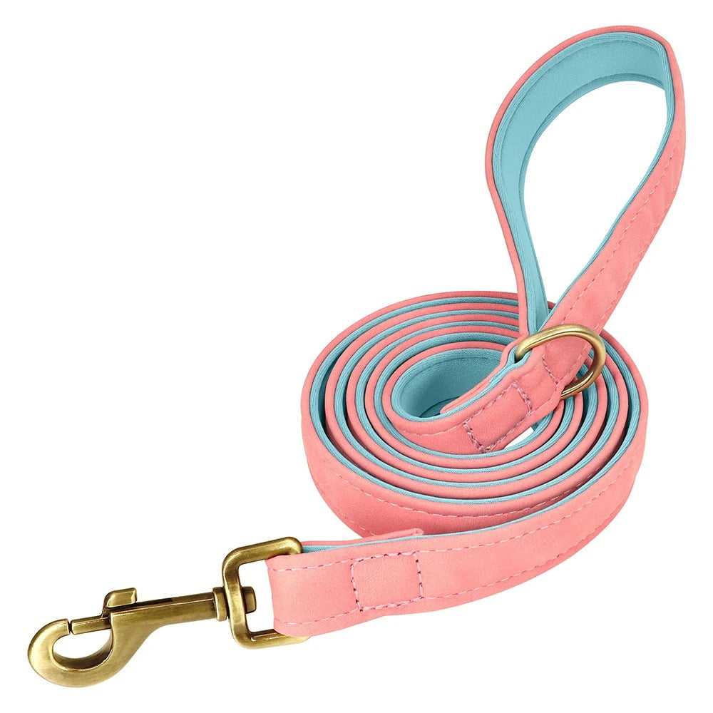 Premium Padded Leather Dog Leash for Large & Medium Dogs