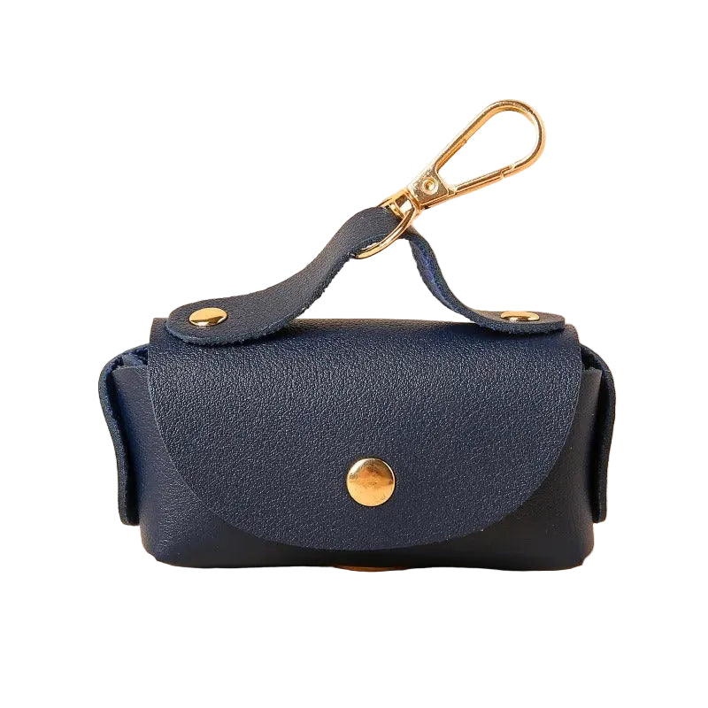 Portable Dog Waste Bag Dispenser with Leather Clip