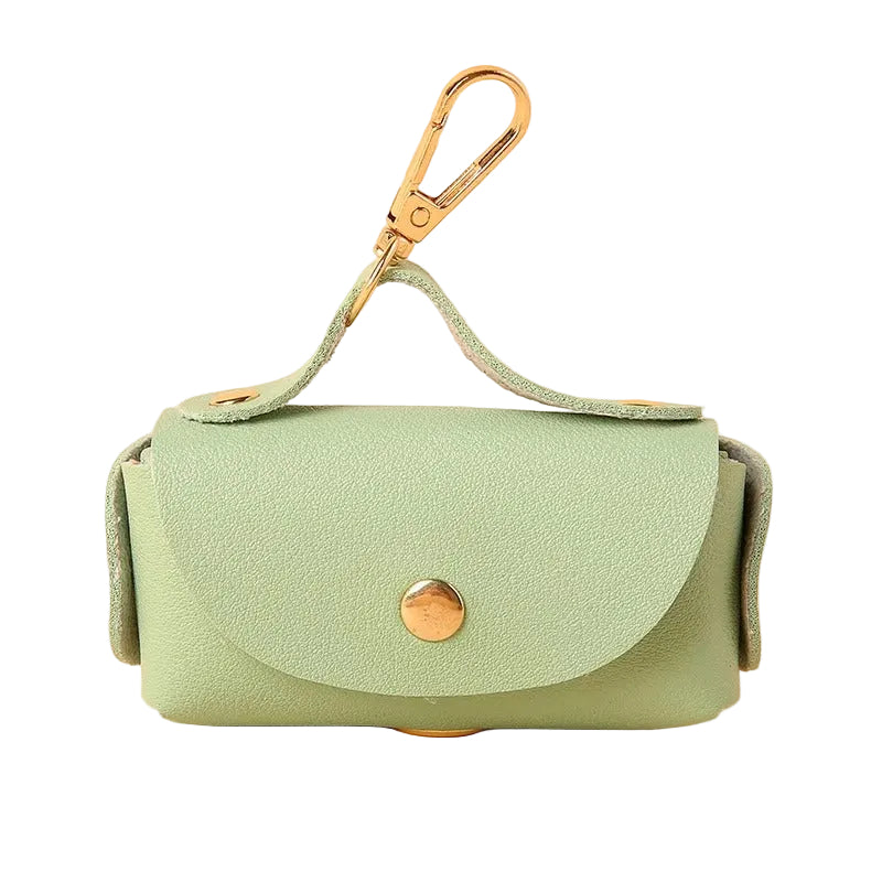 Portable Dog Waste Bag Dispenser with Leather Clip