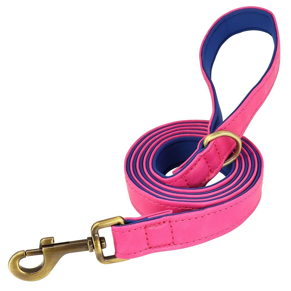 Premium Padded Leather Dog Leash for Large & Medium Dogs