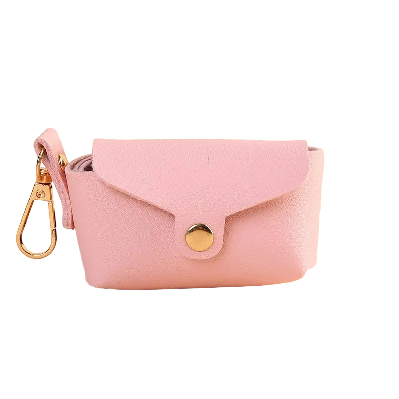 Portable Dog Waste Bag Dispenser with Leather Clip