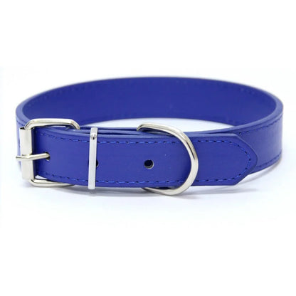 Solid Color Leather Pet Collar for Small & Medium Dogs